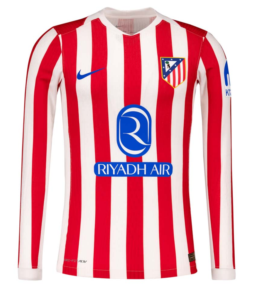 Camiseta del Atlético de Madrid con los colores rojiblancos