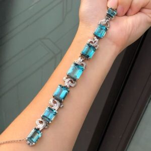 Pulsera de Oro 18K con Turmalinas Azul Índigo